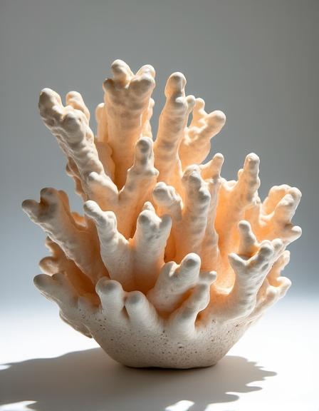 Sculpture abstraite en céramique inspirée du corail.